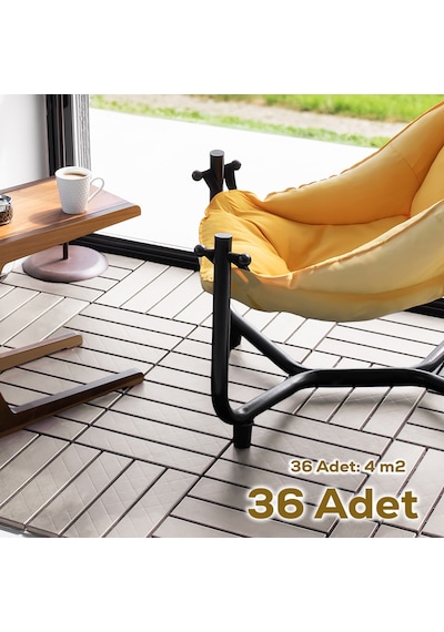 Porsima 1177 36lı Bahçe Balkon Teras Zemin Döşemesi Karosu Latte