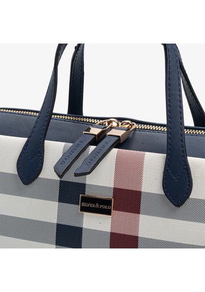 Kadın Silver & Polo Sp1276-mk3 Sılver Polo El Çantası Beyaz-lacivert Bej - Lacivert