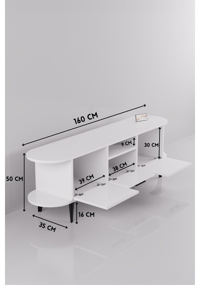 Mira Mavi Tv Sehpası Suntalam 160x35 Cm