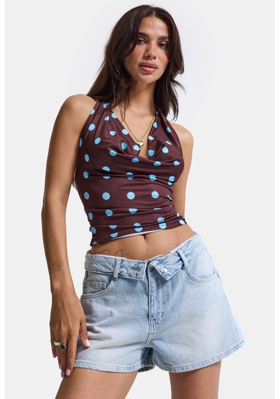 Kadın Ice 4s6-3 Mini Boy Kemer Detaylı Denim Şort Ice Rengi