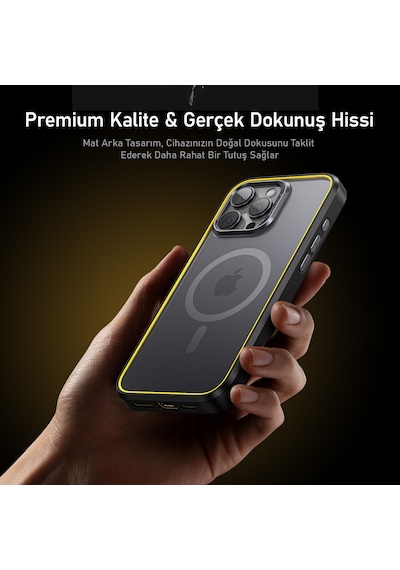 Aohi The Future Apple Uyumlu iPhone 16 Pro Kılıfı, Magsafe Telefon Kılıfı, Desert Titanium Şeffaf