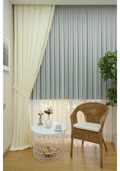 Evdepo Home Krem Düz Renk Soft Fon Perde Tek Kanat (507261651) Krem
