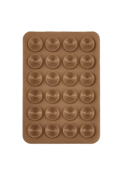Lexroo Kare Öpücüklü 03 Çift Taraflı Silikon Tutucu 5,50cm X 8cm - Kahverengi