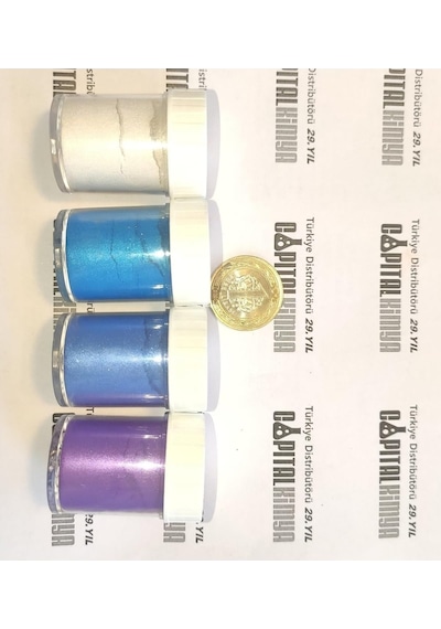 Tr Capital 10g 25ml X4 Renk Toz Metalik Sedef Epoksi Pigment Boya Mavi Ton