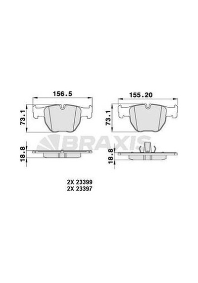 Braxis Aa0215 Fren Balatası Ön Range Rover 02-08 Sfc000010