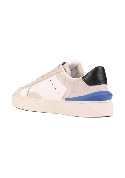 Shoetyle - Bej Süet, Beyaz Deri Bağcıklı Erkek Sneaker 666-23-1252 Deri Beyaz