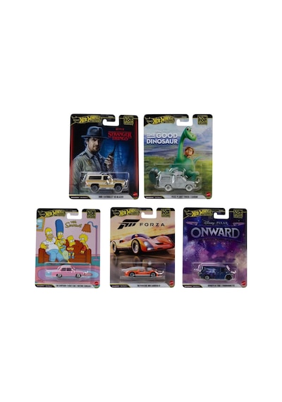 Hot Wheels Premium Pop Culture 2026 Mix 5 5'li Diecast Model Araba Seti Mavi