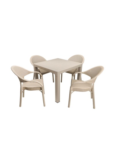 Mandella Elit Rattan 90x90 Eylül Koltuk Masa Takımı Çölbeji Çok Renkli