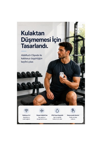 Açık Kulak Kablosuz Küpe Kulaklık - Charm Klips Tasarım Bluetooth Kulaklık