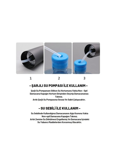 Lexroo Yaylı Damacana Sebil Kapağı Şarjlı Damacana Pompası Takma Aparatı Çok Renkli