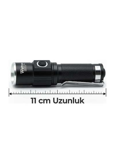 Wt-089 Şarjlı 3 Mod Q5 Led El Feneri Acil Durum Lambası Güvenlik,deprem,yürüyüş Feneri Siyah