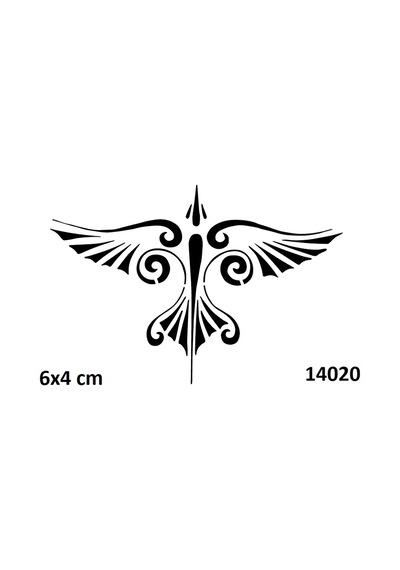 Airbrush Tattoo El Üstü Kanat Yapışkanlı Stencil Süsleme Ve Boyama Kalıbı