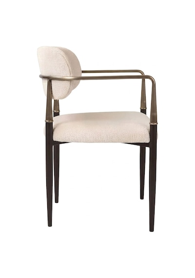 Elegance Kolçaklı Metal Mutfak Sandalyesi Siyah - Krem
