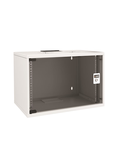 AGER 9U 510x400mm Duvar Tipi Beyaz Kabinet Demonte SOHO AG-SH09U5140B1-CBAA-B-D1