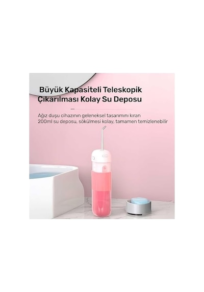 Npo Nicefeel Fc5170 Mini Taşınabilir,şarjlı, Diş Teli/protez Bakım Ve Profesyonel Ağız Duşu Pembe