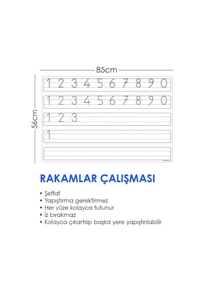 1.Sınıf Rakamlar Çalışması, Harfli Kılavuz, Kılavuz Çizgili Eğiti