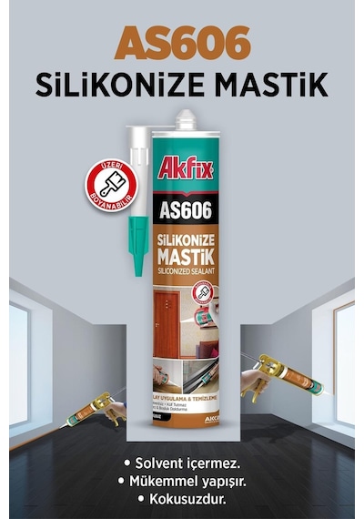 As606 Silikonize Akrilik Mastik 500gr Gri