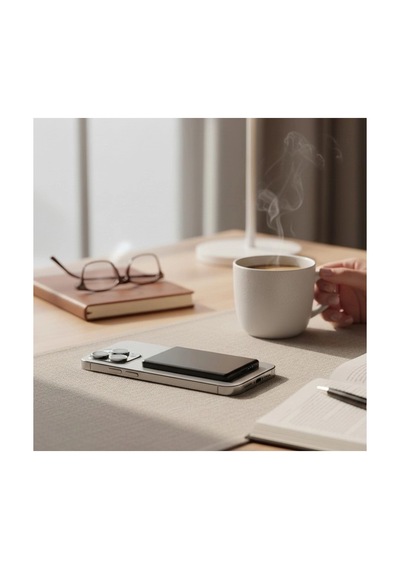 Magnetic Wireless Powerbank 5000mah Manyetik Kablosuz Hızlı Şarj siyah