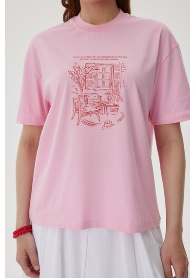 Buly Vılla Escape Baskılı T Shırt Soft Pembe