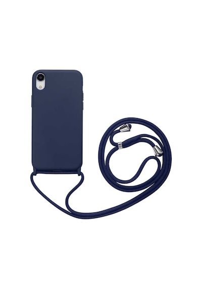 Noktaks - İphone Xr 6.1 Uyumlu Kılıf İp Askılı Koruyucu Ropi Kapak - Lacivert - T15115