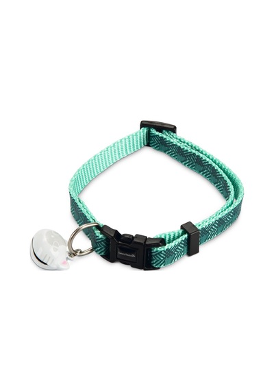 Hnrlıshp Beeztees Kedi Boyun Tasması, Zilli, Yeşil, 20-30cm