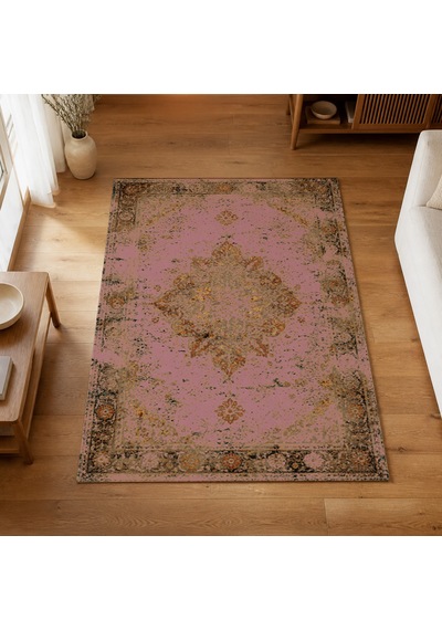 Kartela Halı Melo Halı Jüt Taban Dokuma Halı Gül Kurusu - 160 X 240 Cm