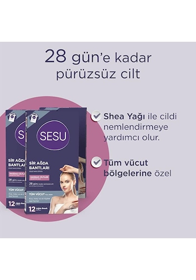 Sesu Hassas Ciltler için Sir Ağda Bantdı 12'li