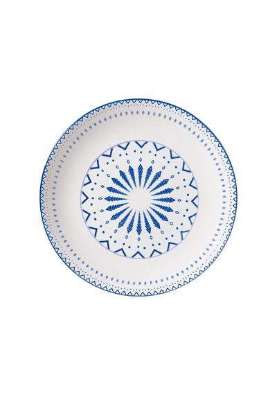 Güral Porselen Digibone Etnik Servis Tabak 25 Cm - 7 Adet Tarı beyaz