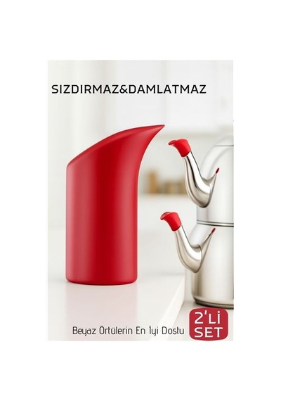 Zenvac 2'li Sızdırmaz Silikon Çaydanlık Ucu Aparatı - Damlatma Önleyici Akıllı Emzik Başlığı - Isıya Dayan Renkli