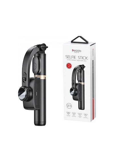 Sf14 360 Derece Bluetooth 5.0 Kontrollü 75cm Selfie Gimbal - Siyah Genel