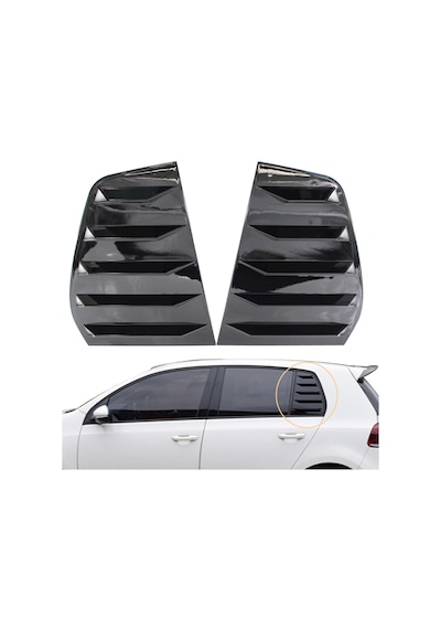 Vw Golf 6 2008-2012 Kelebek Cam Vizörü Kaplaması Piano Black