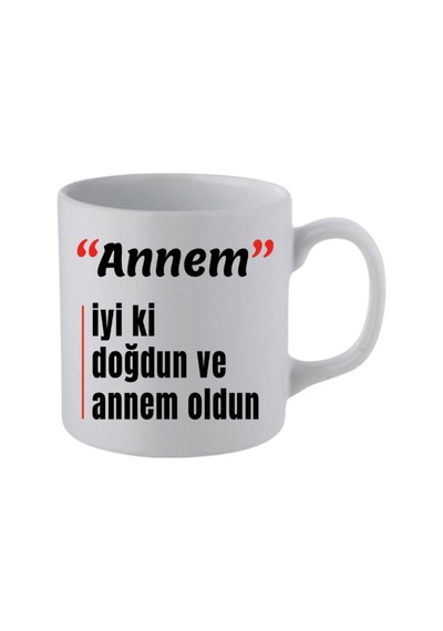 Anneye Doğum Günü Hediyesi Beyaz Kupa Bardak - Seramik Çay, Kahve Hediyelik Bardağı, Lh07293642 Tek Renk