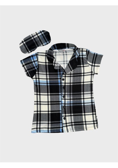 Aliş Kids Erkek Çocuk Pamuklu Gri Ekose Desenli Kısa Kollu Gömlek Yaka Düğmeli Yazlık Pijama Takımı Aliş Kids Erkek Çocuk Pamuklu Gri Ekose Desenli Kısa Kollu Gömlek Yaka Düğmeli Yazlık Pijama Takımı