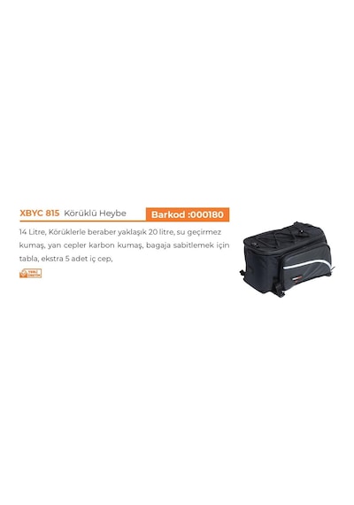 Xbyc 815 Forte Gt 30 L Bisiklet Arka Heybe Çanta Kırmızı - Siyah