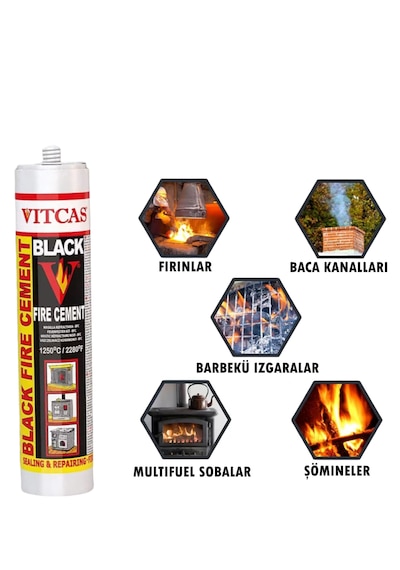 Çok Amaçlı Siyah Ateş Çimentosu 1300 C Isıya Dayanıklı Yapıştır