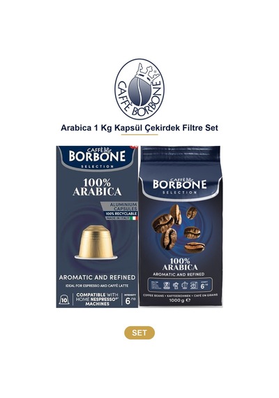 Caffe Borbone Arabica 1 Kg Kapsül Çekirdek Filtre Set - Nespresso Uyumlu, 3 Yöntem Tek Pakette Diğer
