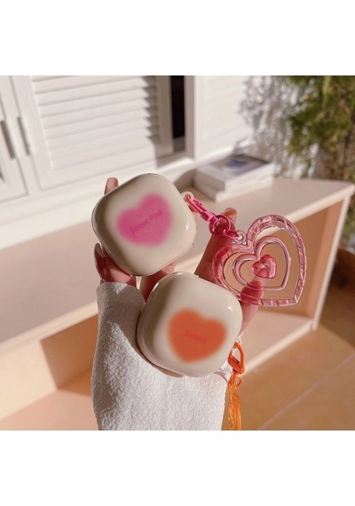 Caseonn Samsung Uyumlu Galaxy Buds Live - Buds Pro Kılıf Renkli Gösterişli Kalp Mor