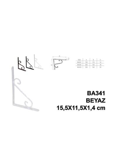 Beşel Perforje Raf Altı Parlak Beyaz 15,5x11,5x1,4 Cm 2 Adet