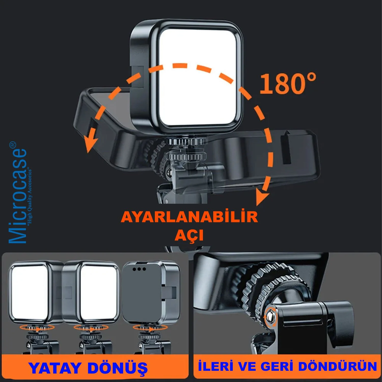 Microcase Şarjlı Çok Fonksiyonlu Ayarlanabilir Ürün Çekim Işığı Rgb Softbox Fotoğraf Stüdyo Aydınlatması Cep Ledi Al4256