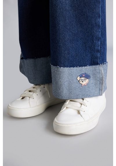 Defacto Wide Leg Konforlu Ve Ferah Geniş Paça Jean Pantolon Kız Çocuk I3363a826wnnm34 Mavi-nm34