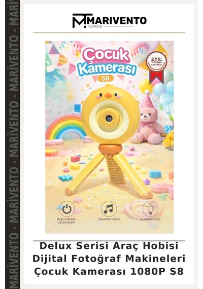Delux Serisi Araç Hobisi Dijital Fotoğraf Makineleri Çocuk Kamerası 1080p S8