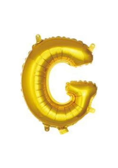 16 Inç 35 Cm Altın Folyo Harf Balon G Beyaz