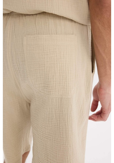 DeFacto %100 Pamuk Relax Fit Müslin Cepli Basic Düz Bermuda Şort C7589AX25SMBG695