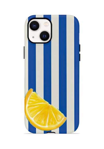 Apple iPhone Uyumlu 14 Vorian Çift Katmanlı Magsafe Kılıf Lemon Coast Stripe
