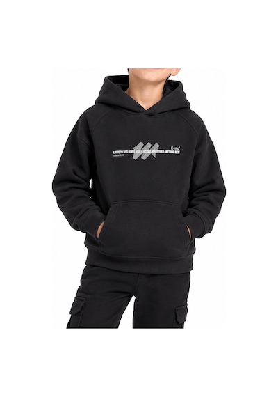 TOMMYLIFE Tommy Life Erkek Garson Çocuk Kapüşonlu Siyah Sweatshirt 11324