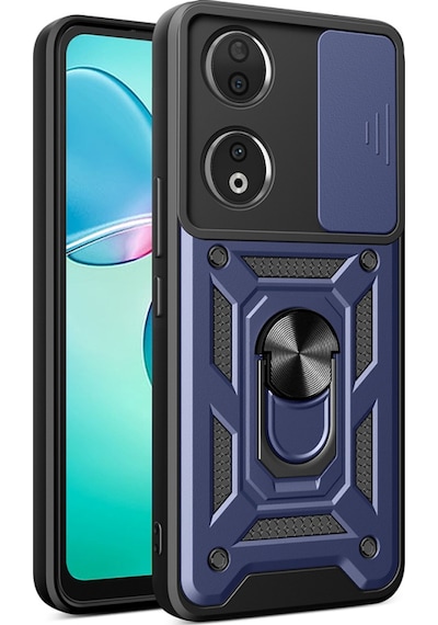 Honor 90 5g İle Uyumlu Kılıf Magnetik Standlı Kamera Korumalı Sürgülü Kapak