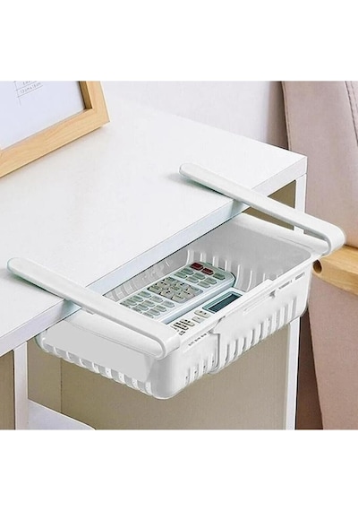 2 Adet Dolap İçi Ayarlanabilir Askılı Raf, Buzdolabı Akordiyon Süzgeçli Saklama Organizer 2 Adet Beyaz