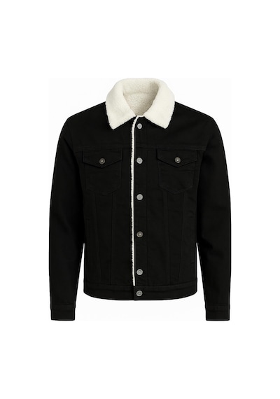 Fabio Cassani Zbd Erkek Slim Fit Kürklü Kot Ceket - 7432 Siyah