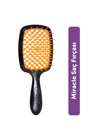 Beauty Pro Miracle Brush Saç Fırçası - Isıya Dayanıklı, Kaynak Saçlara Uygun, Saç Açma Ve Tarama Turuncu