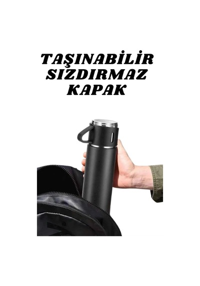 Özel Tasarım Termos Seti 3 Bardaklı 500 Ml Seyahat İçin Renkli